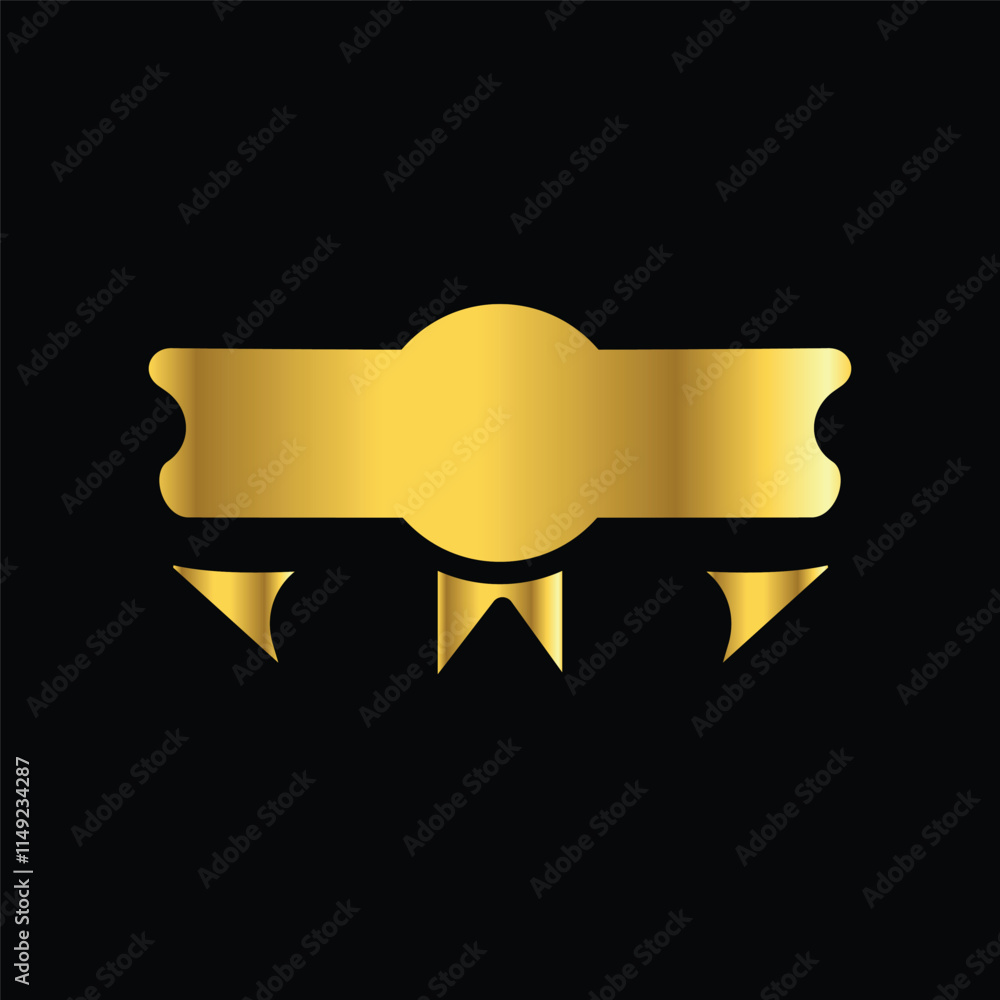 high quality modern gold color ribbon icon with minimalist design for digital and print projects high quality modern gold color ribbon icon with minimalist design for digital and print projects