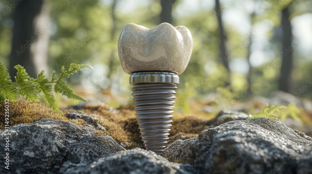 Fototapeta premium Dental implant in nature setting.