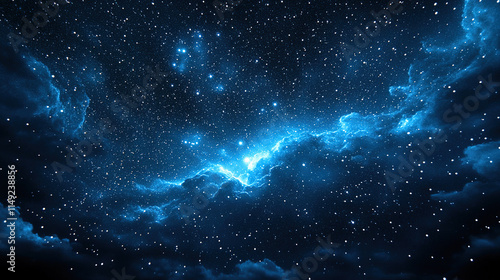 Twinkling Stars in a Black Night Sky Creating a Magical Scene
