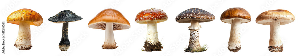 Mushroom png cut out element set, transparent background Mushroom png cut out element set, transparent background