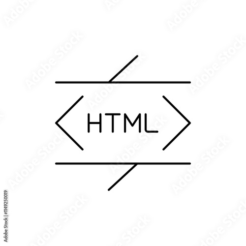 HTML Tags Outline Icon to show basic coding elements.