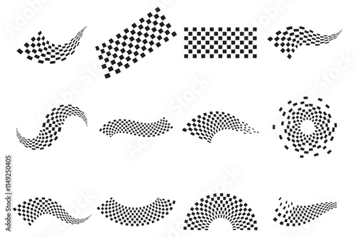 Race flag black and white start flag