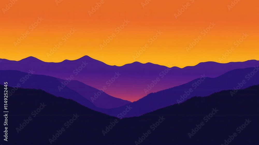 Vibrant Sunset Over Majestic Purple Mountains Panoramic Landscape Photography Vibrant Sunset Over Majestic Purple Mountains Panoramic Landscape Photography
