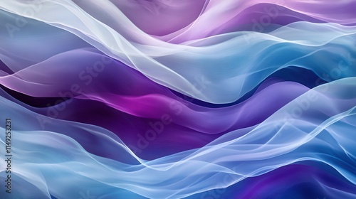 Wallpaper Mural Abstract Purple, Blue, and White Wave Background Seamless Flowing Fabric Texture for Design Torontodigital.ca