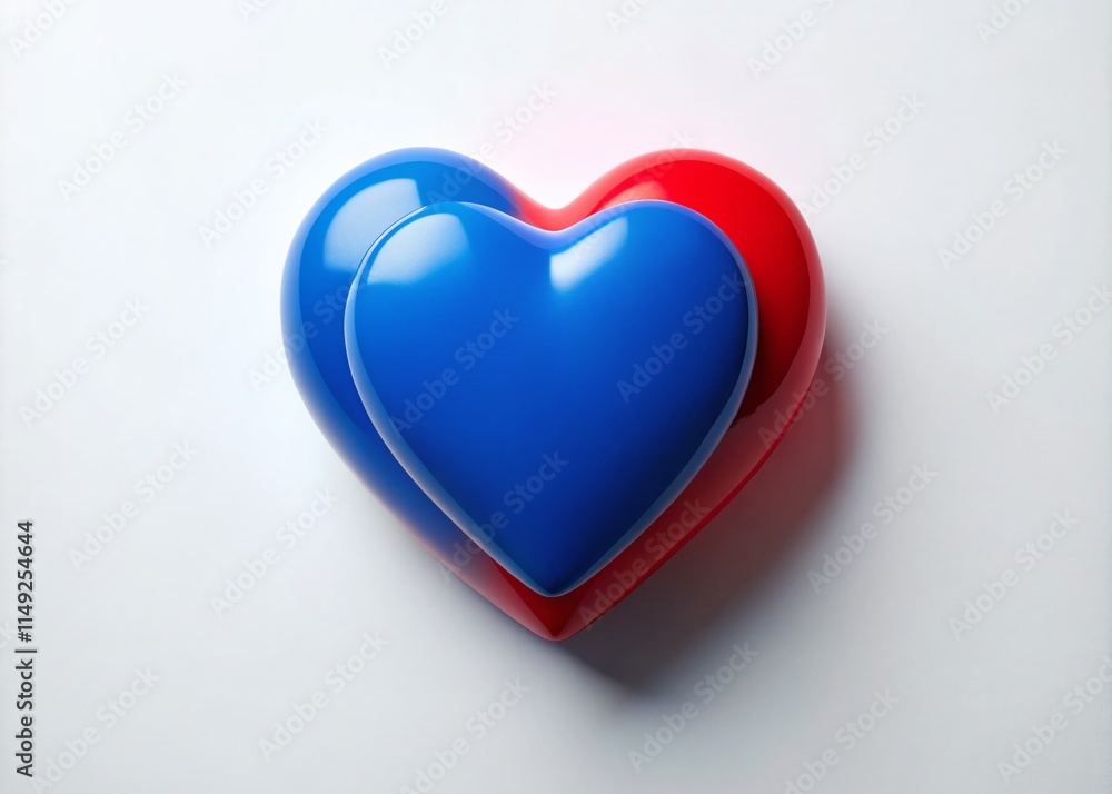 Minimalist Blue and Red Heart Logo on White Background Stock Photo Minimalist Blue and Red Heart Logo on White Background Stock Photo