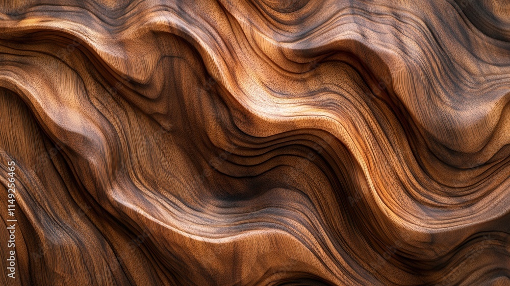 Abstract Wavy Brown Wood Texture Rich, Dark Walnut Grain Background for Design Abstract Wavy Brown Wood Texture Rich, Dark Walnut Grain Background for Design