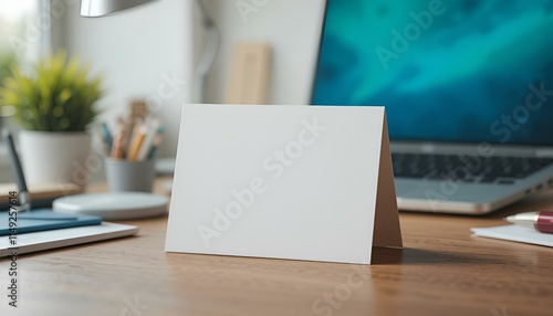 Wallpaper Mural blank note paper on wooden background Torontodigital.ca