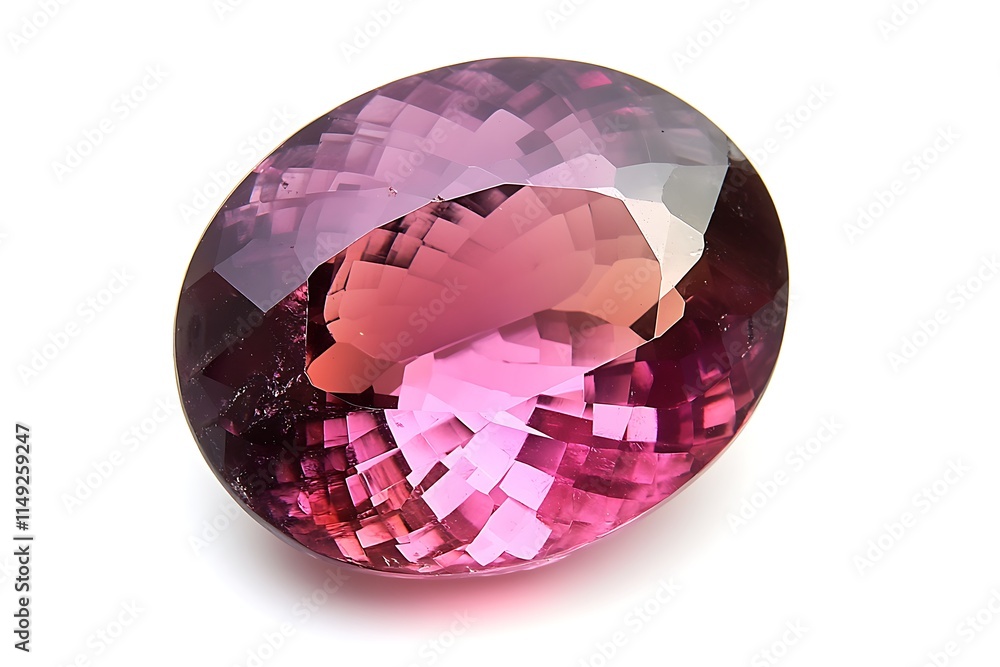 stone pink tourmaline isolated on white stone pink tourmaline isolated on white