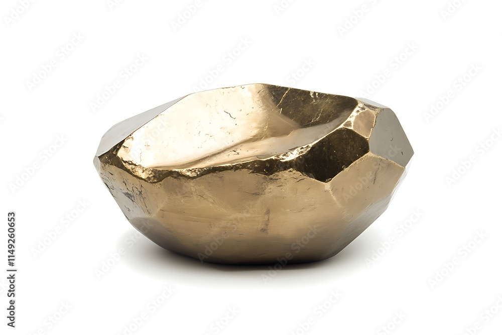 Obraz premium crystal pyrite stone isolated on white
