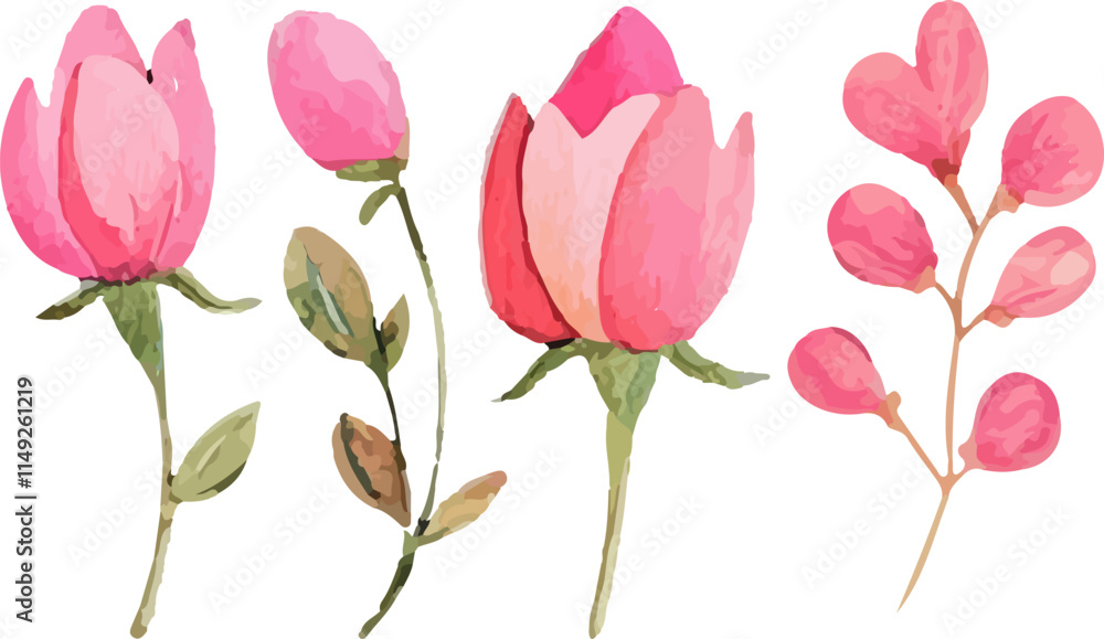 Fototapeta premium pink tulips pattern