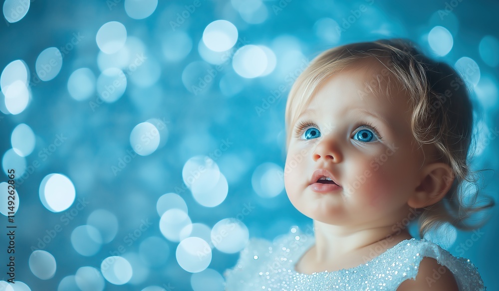 Abstract Blue Holiday Background with Scattered Lights and Text Space for Christmas, New Year Celebrations Abstract Blue Holiday Background with Scattered Lights and Text Space for Christmas, New Year Celebrations