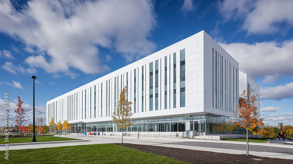 Modern hospital isolation ward exterior showcasing advanced medical facilities and compassionate care, emphasizing the importance of health infrastructure in safeguarding public well-being. Modern hospital isolation ward exterior showcasing advanced medical facilities and compassionate care, emphasizing the importance of health infrastructure in safeguarding public well-being.