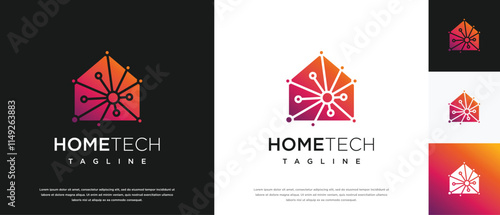 Home tech logo design template. Home technology logo template. Technology logo symbol icon