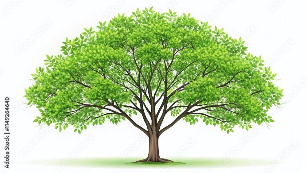Minimalist Green Leaf Tree Illustration - Simple Nature Stock Photo Minimalist Green Leaf Tree Illustration - Simple Nature Stock Photo