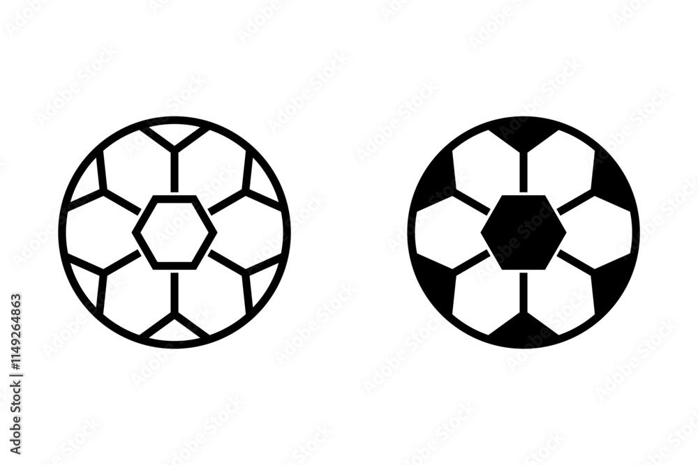 Obraz premium football or soccer ball icon set in different styles on white background