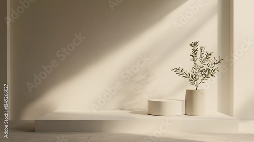 Wallpaper Mural Minimalist interior with natural light highlighting plant and decor elements.  Torontodigital.ca