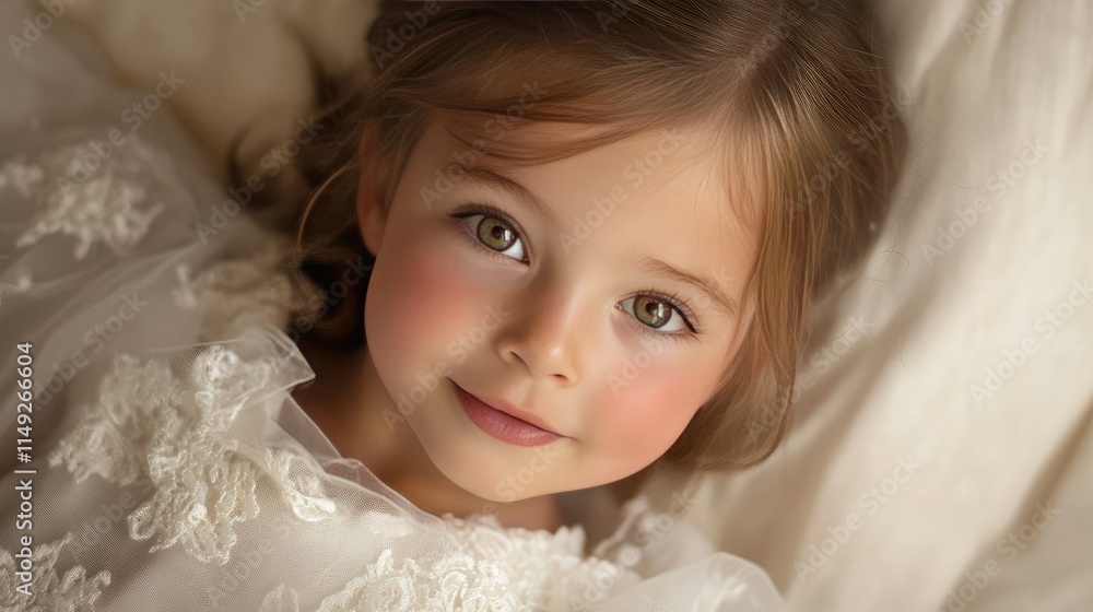 Delightful Portrait of Young Girl with Soft Expression and Natural Beauty Delightful Portrait of Young Girl with Soft Expression and Natural Beauty