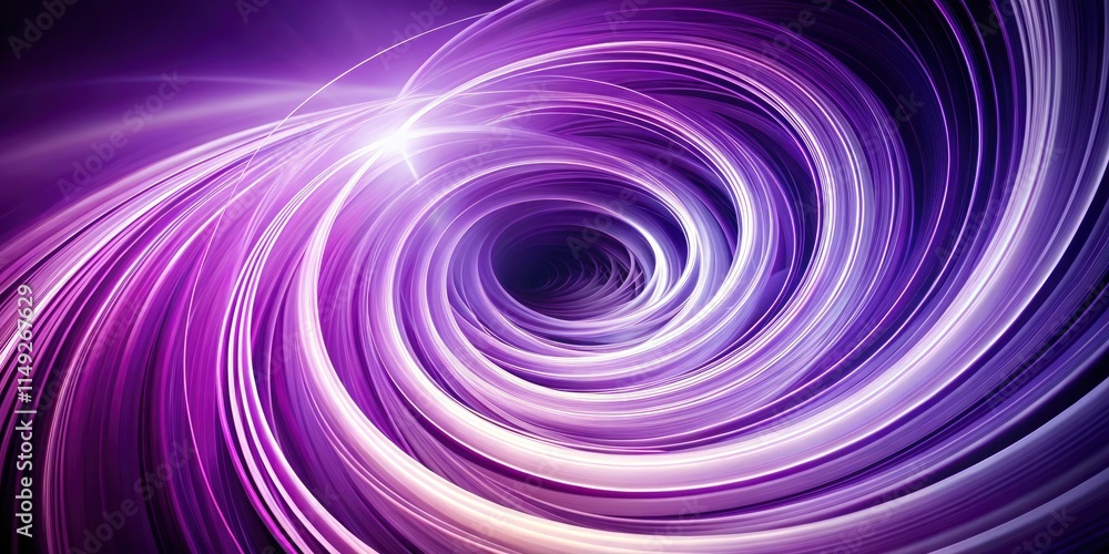 Fototapeta premium Abstract purple background with dynamic white lines in circular motion; artistic and energetic.