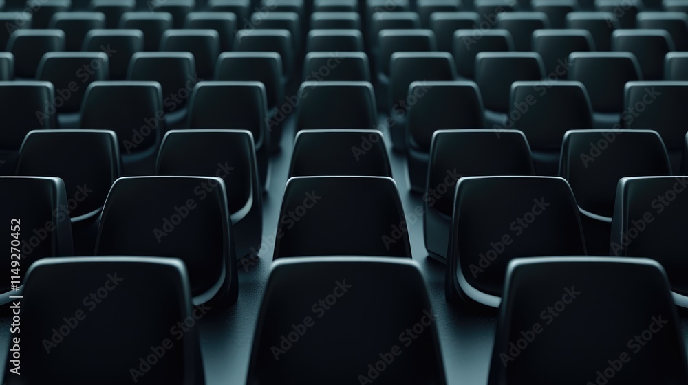 Seats of black tribune on sport stadium. empty outdoor arena. concept of fans. chairs for audience. cultural environment concept. color and symmetry. empty seats. modern stadium Seats of black tribune on sport stadium. empty outdoor arena. concept of fans. chairs for audience. cultural environment concept. color and symmetry. empty seats. modern stadium