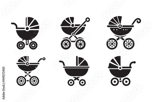Baby Carriage silhouette illustration