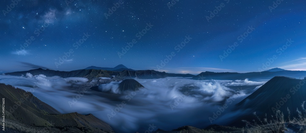 the beauty of the sea of clouds from the top of the mountain the beauty of the sea of clouds from the top of the mountain
