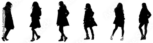 Stylish Silhouettes of Women in Winter Outfits