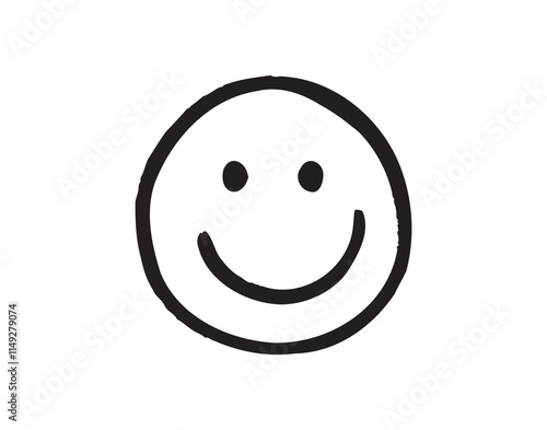 Smile face Doodle sketch style icon. Smiling face hand drawn, happy emotion concept.