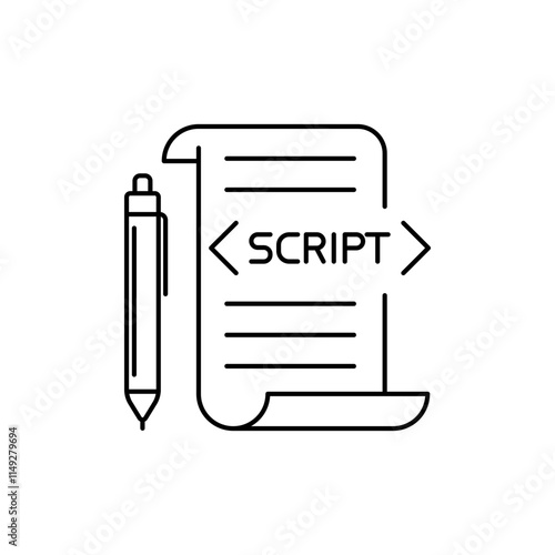 Script Tag Outline Icon Represents calling a JavaScript file