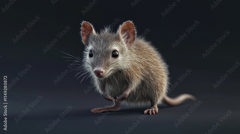 Cute Small Shrew with Soft Fur and Bright Eyes in a Studio Setting Perfect for Nature and Wildlife Collections Cute Small Shrew with Soft Fur and Bright Eyes in a Studio Setting Perfect for Nature and Wildlife Collections