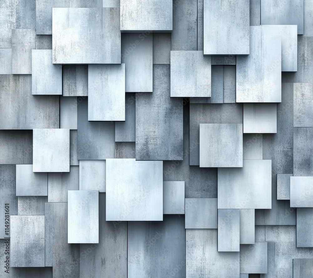 A captivating blend of geometric shapes and cool gray hues, this textured wall design offers a contemporary aesthetic perfect for various artistic and architectural applications. A captivating blend of geometric shapes and cool gray hues, this textured wall design offers a contemporary aesthetic perfect for various artistic and architectural applications.