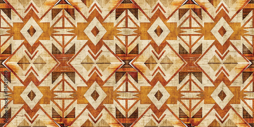 Intricate geometric wooden pattern showcasing rich brown and cream tones for a warm, natural aesthetic.