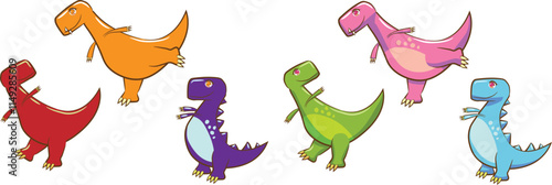 Colorful Cartoon Dinosaur Set Free
