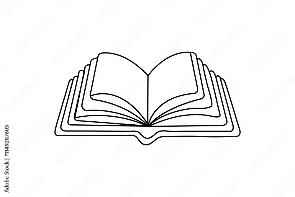 online Drawing of a book single line art design on white background
online Drawing of a book single line art design on white background
