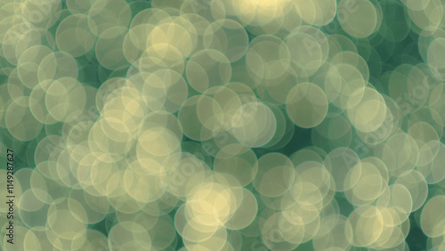 Canvas Print A serene bokeh pattern featuring soft yellow and green circular light orbs, creating an abstract and calming background effect