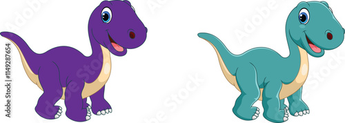 Colorful Cartoon Dinosaur Set Free
