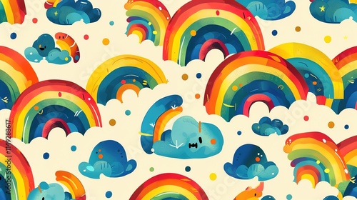 Rainbow dream pattern wallpaper