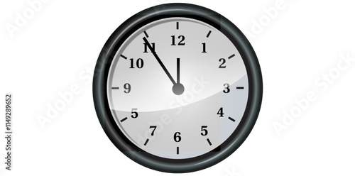 Time Management Clock New Year Concept Vector Illustration.	