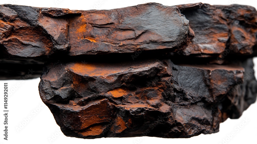 Intricate Details of a Rough, Dark Brown and Black Rock Formation with Hints of Rust-Colored Oxidation Intricate Details of a Rough, Dark Brown and Black Rock Formation with Hints of Rust-Colored Oxidation