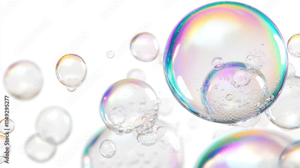 Fototapeta premium soap bubbles isolated on white background
