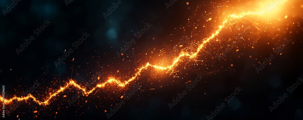A glowing, jagged line of orange light against a dark background, evoking energy and dynamism, reminiscent of lightning or electric currents. A glowing, jagged line of orange light against a dark background, evoking energy and dynamism, reminiscent of lightning or electric currents.