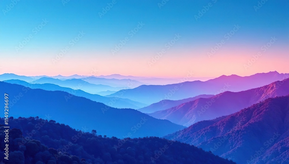 Gradient blue abstract landscape with hills and valleys, scenery, natural Gradient blue abstract landscape with hills and valleys, scenery, natural