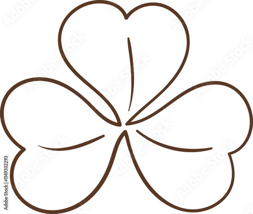 Whimsical Hand-Drawn Lucky Clover. Vector Illustration