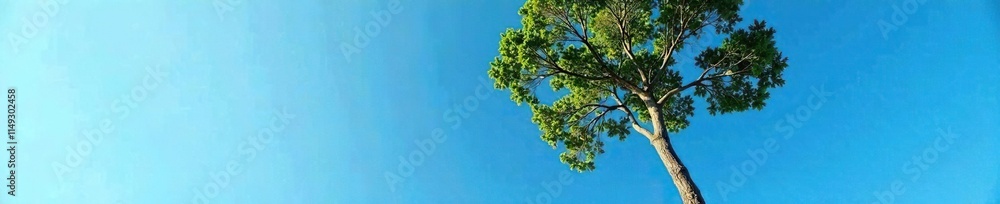 A towering tree with a slender trunk and sprawling branches against a bright blue sky, towering, blue A towering tree with a slender trunk and sprawling branches against a bright blue sky, towering, blue