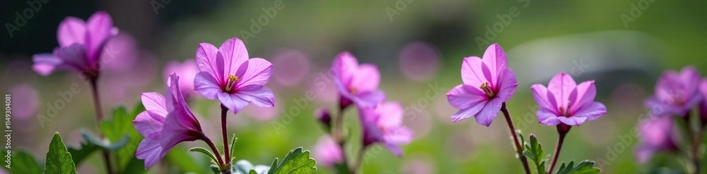 Fragrant purple primula flowers blooming in the Himalayas, botanical garden, farinose primula Fragrant purple primula flowers blooming in the Himalayas, botanical garden, farinose primula