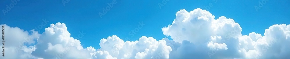 White cloud formations morph into a brilliant blue canvas, nature, sky White cloud formations morph into a brilliant blue canvas, nature, sky