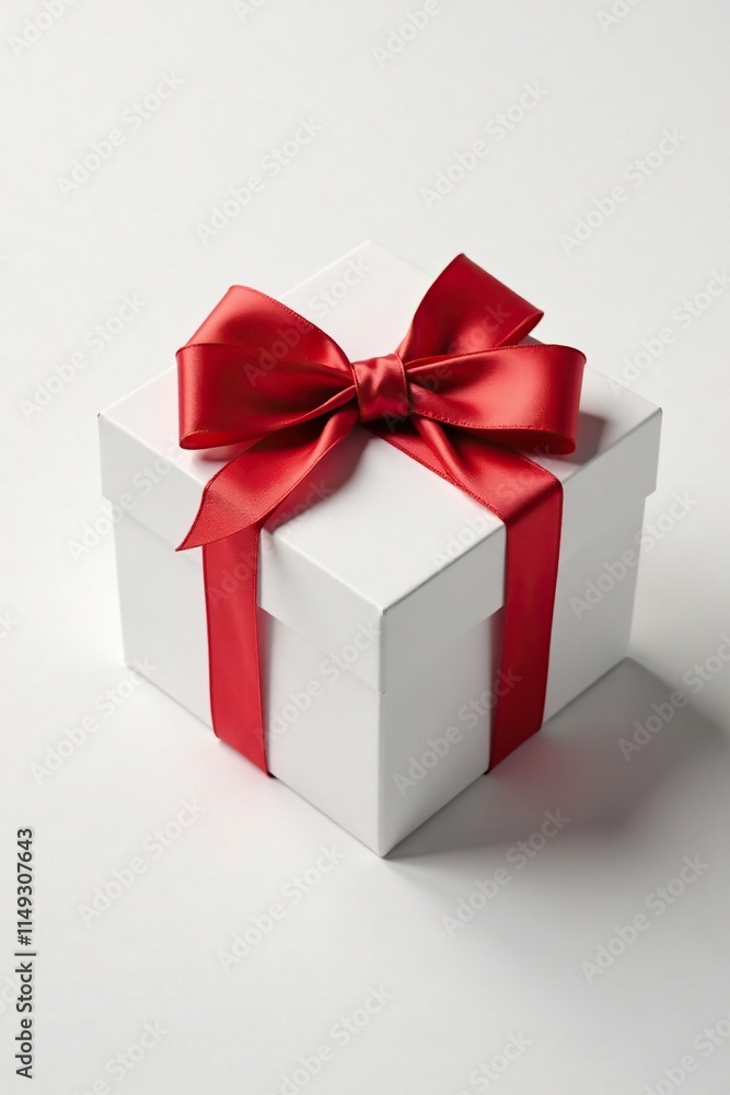 Ribbons and bows on a gift box on white background, ribbon, christmas, bow tie Ribbons and bows on a gift box on white background, ribbon, christmas, bow tie