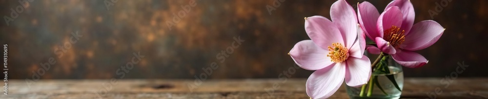 Magnolia flowers on a wooden table, arranged in a vase, still life, magnolia flower, wood table Magnolia flowers on a wooden table, arranged in a vase, still life, magnolia flower, wood table