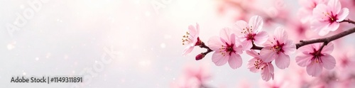 Small pink blossoms in full bloom on a white canvas, flower details, flower texture, nature