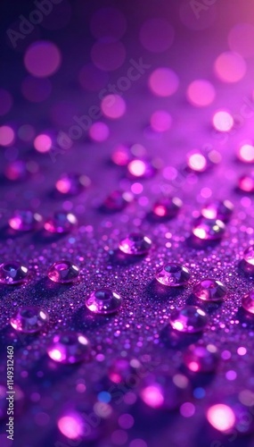 Sparkly purple glitter background with scattered rhinestones and swirling shapes, glitter, luxury