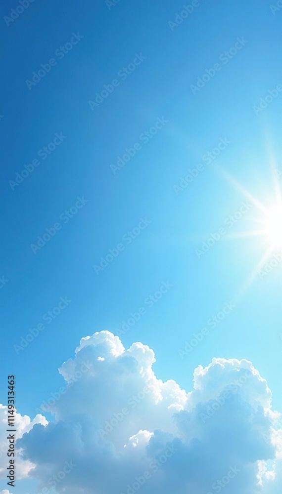 A few wispy strands of cirrus cloud scattered across the clear blue sky with a hint of blue mist and a small patch of sunshine, ethereal, airy, cirrus A few wispy strands of cirrus cloud scattered across the clear blue sky with a hint of blue mist and a small patch of sunshine, ethereal, airy, cirrus